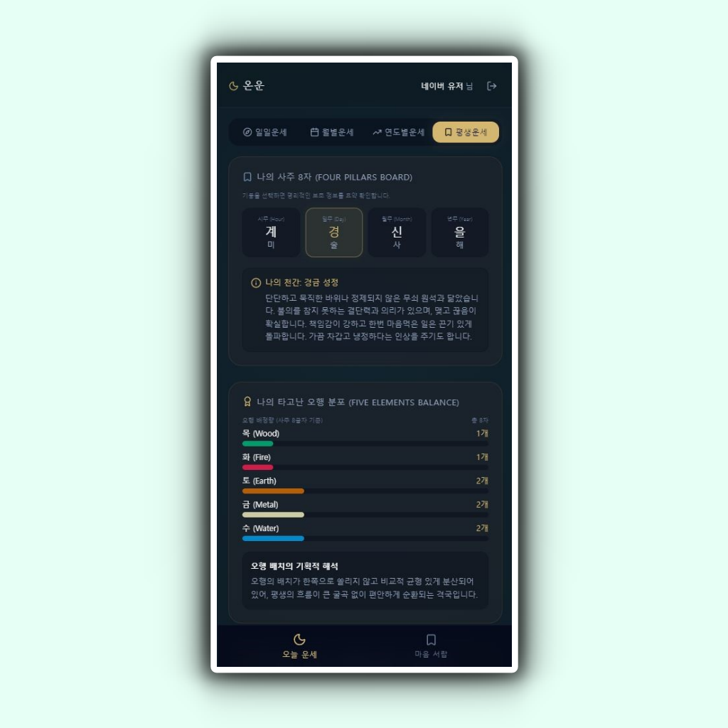 온운 인생 흐름 지도 화면